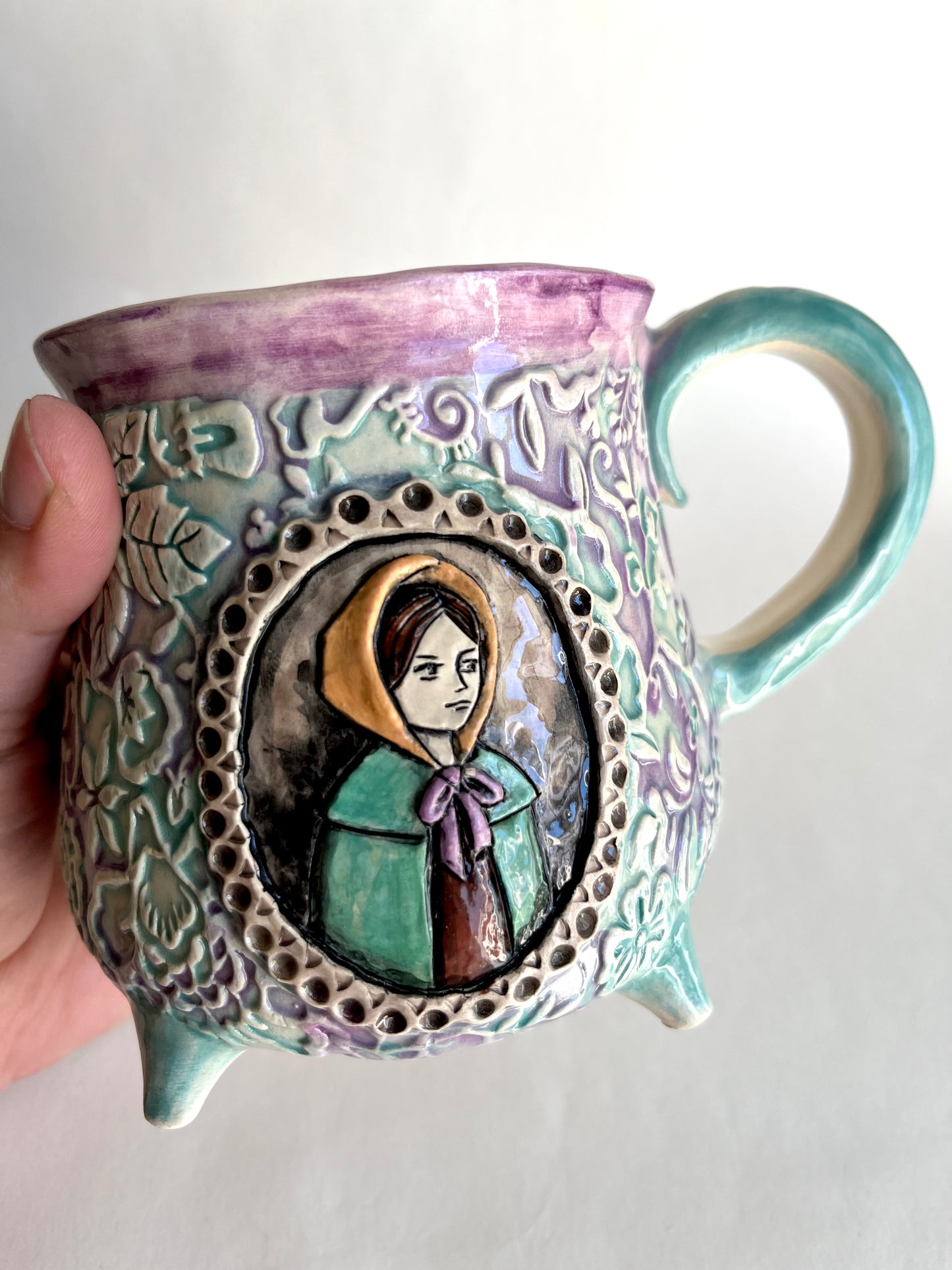 Jane Eyre Mug - Hand-Painted Portrait - The Literary Muse Collection 470 ml / 16 oz