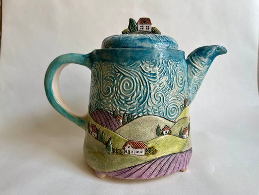 Summer village teapot