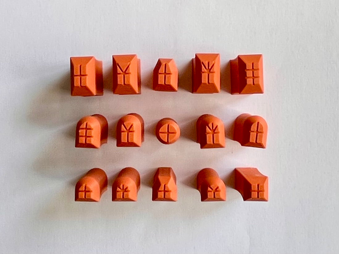Windows stamp set for clay (15pcs)