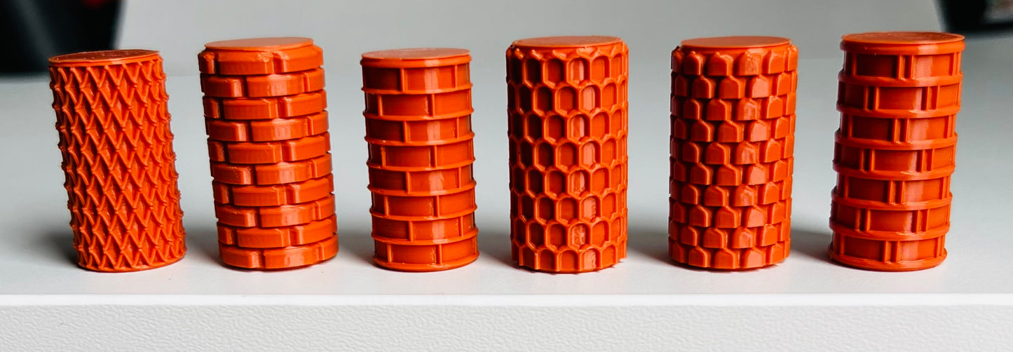 Texture rollers (set of 6) - size #2 (medium)