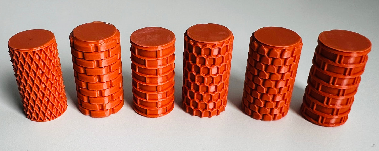 Texture rollers (set of 6) - size #2 (medium)