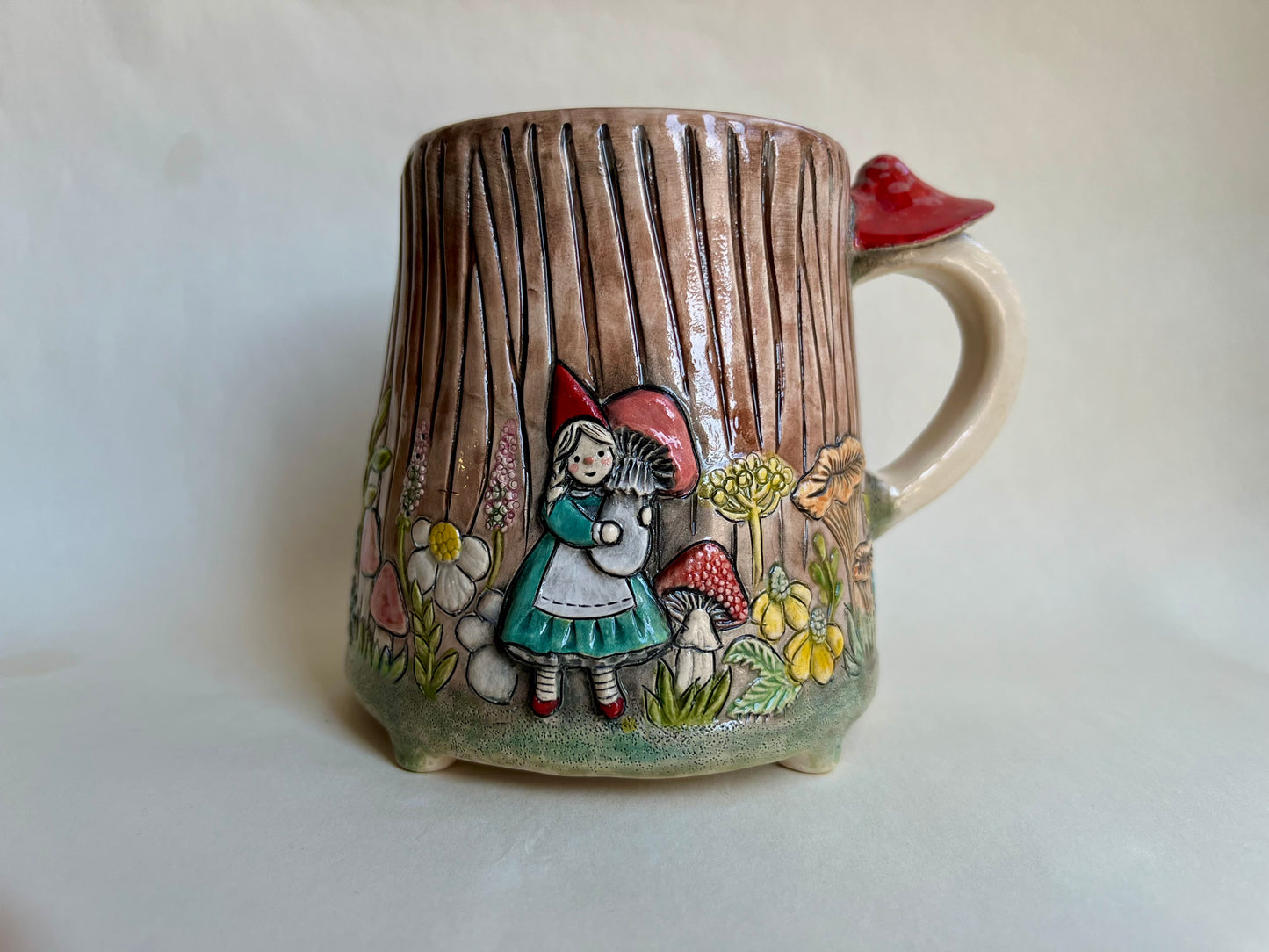 Rosa and Woodland Tree Bark Mug 470 ml / 16 oz
