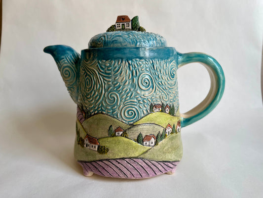 Summer village teapot