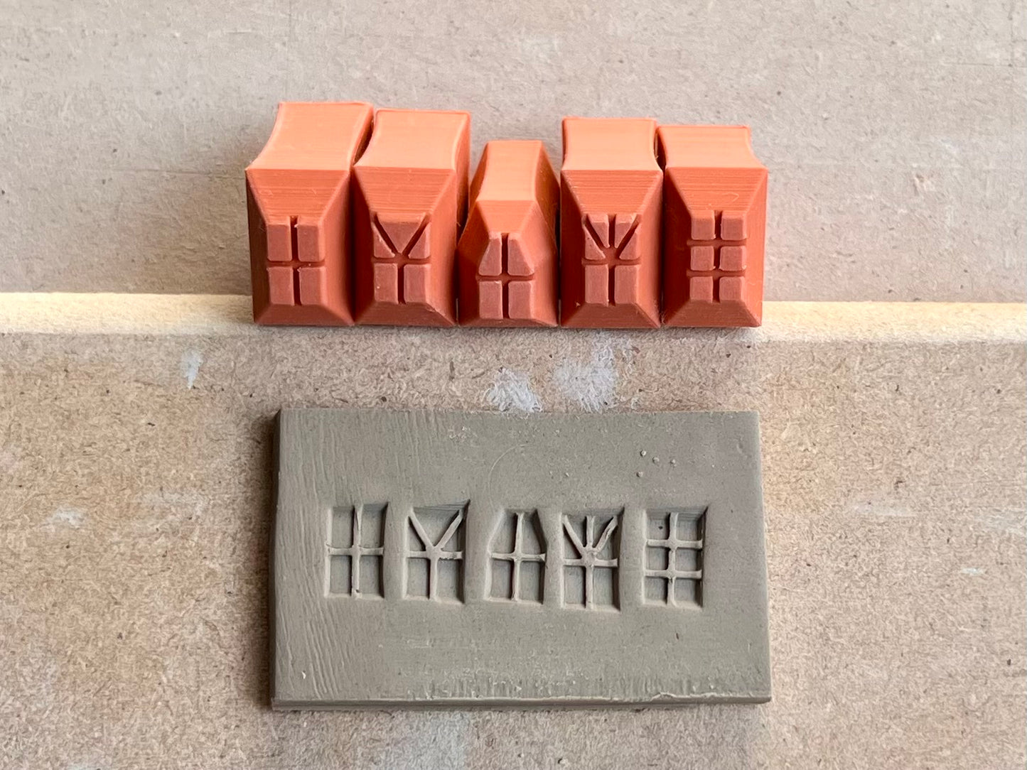 Windows stamp set for clay (15pcs)