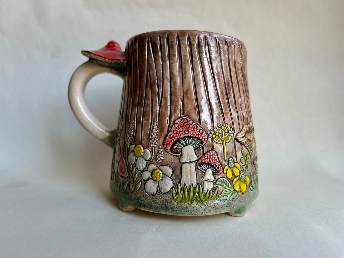 Rosa and Woodland Tree Bark Mug 470 ml / 16 oz