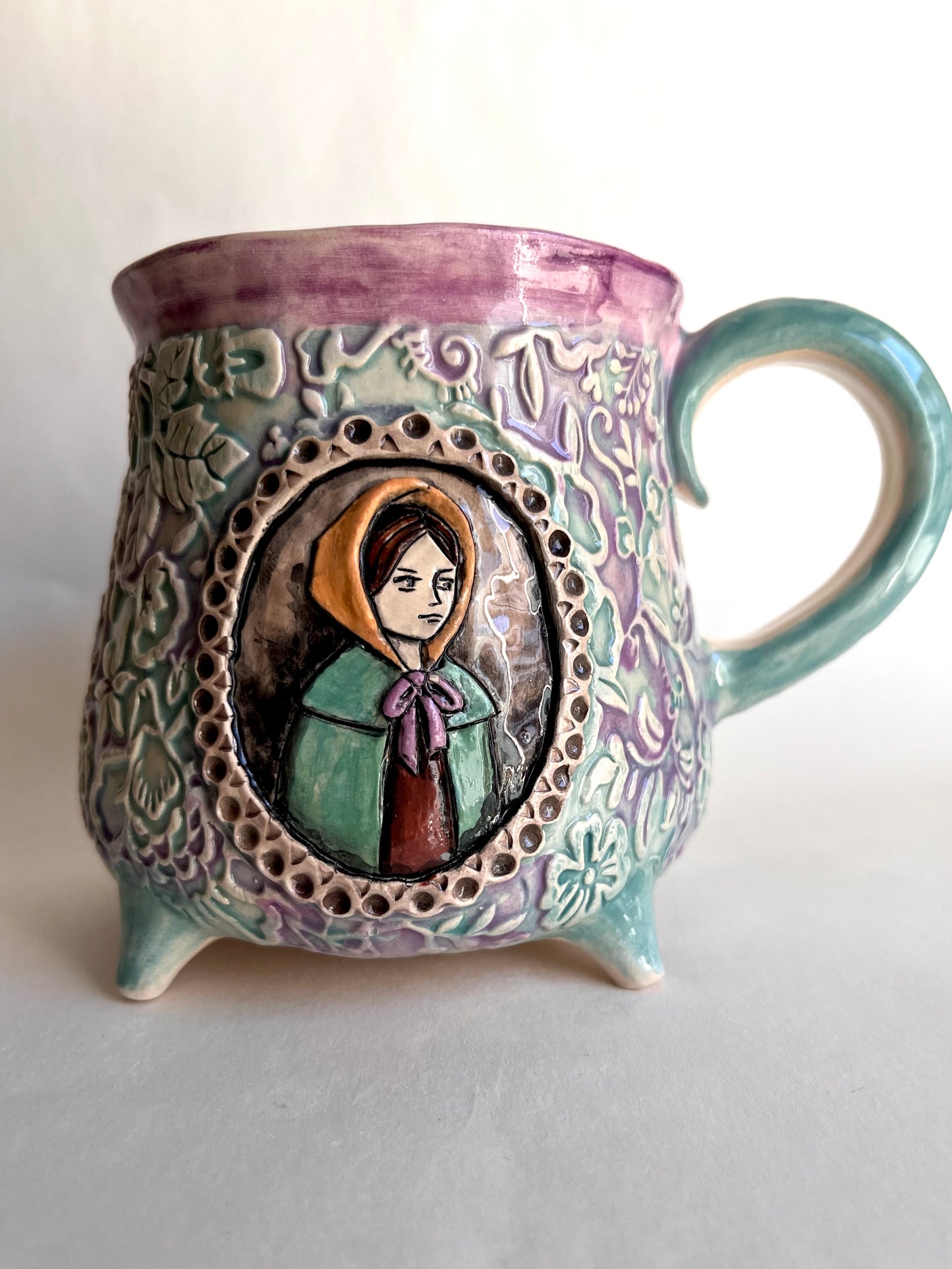 Jane Eyre Mug - Hand-Painted Portrait - The Literary Muse Collection 470 ml / 16 oz