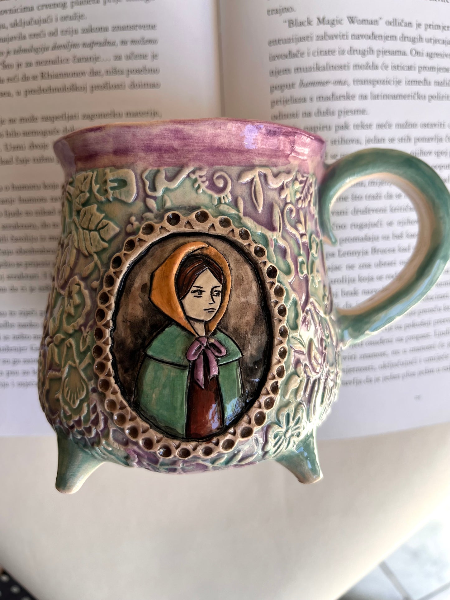 Jane Eyre Mug - Hand-Painted Portrait - The Literary Muse Collection 470 ml / 16 oz