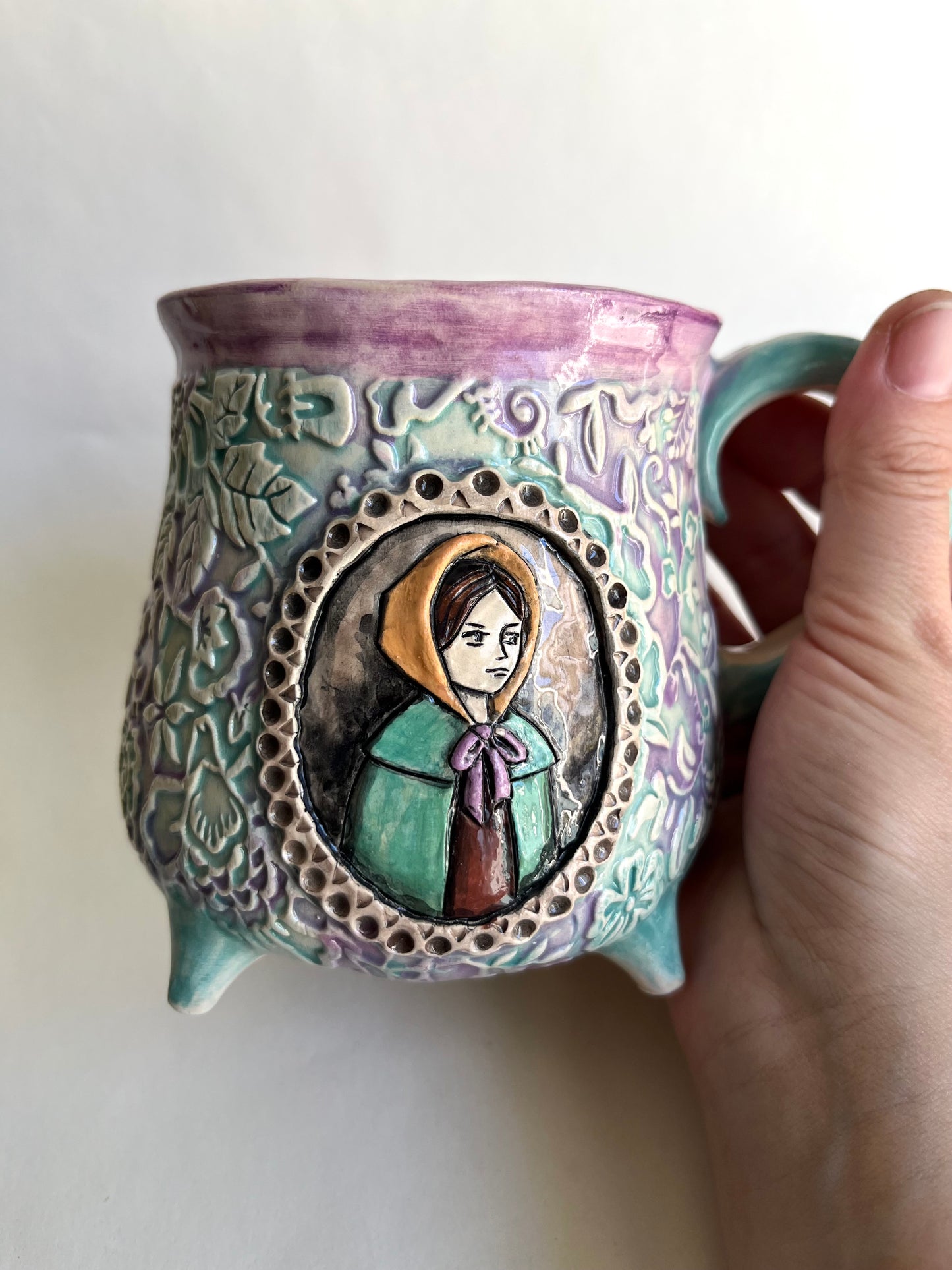 Jane Eyre Mug - Hand-Painted Portrait - The Literary Muse Collection 470 ml / 16 oz