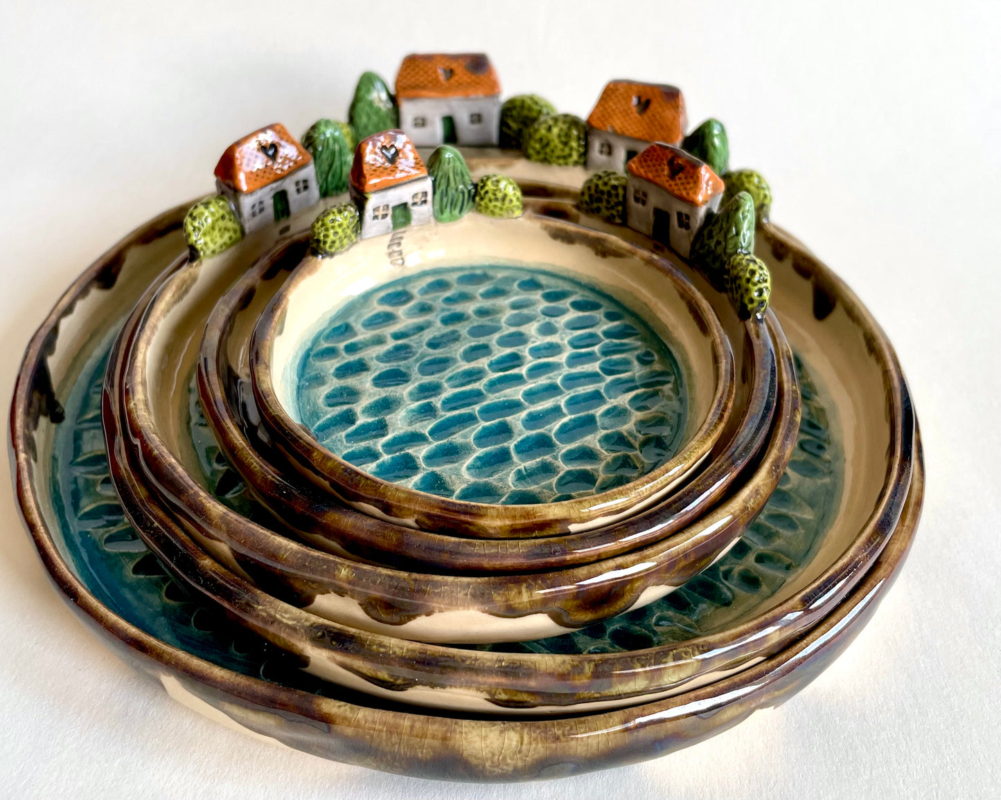 Mediterranean style five piece plate SET