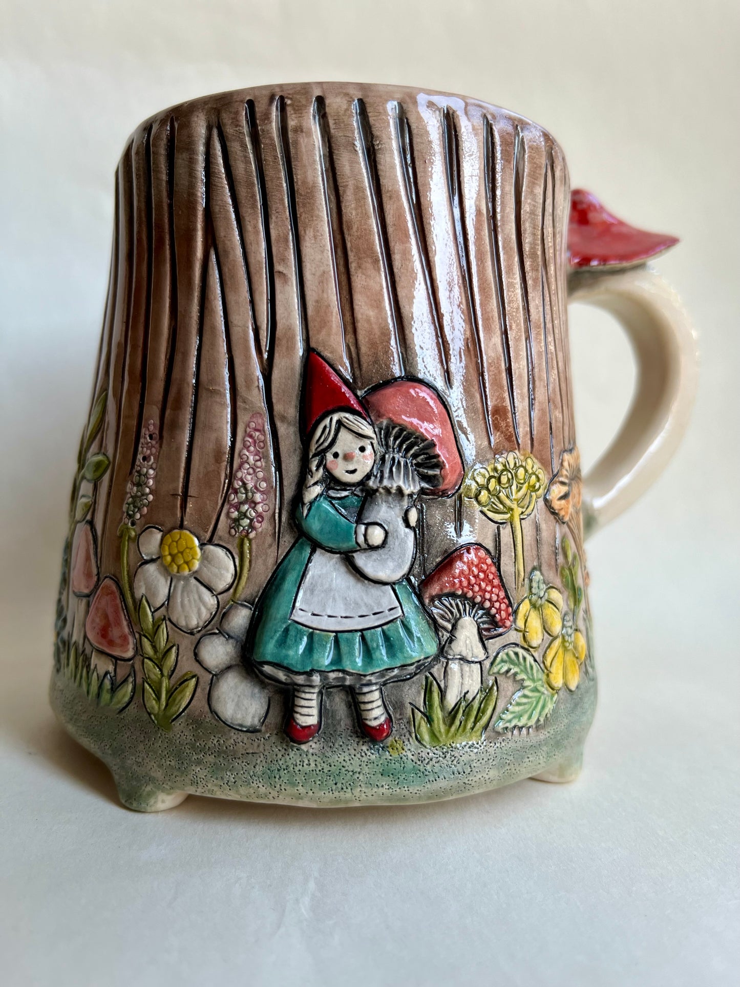 Rosa and Woodland Tree Bark Mug 470 ml / 16 oz