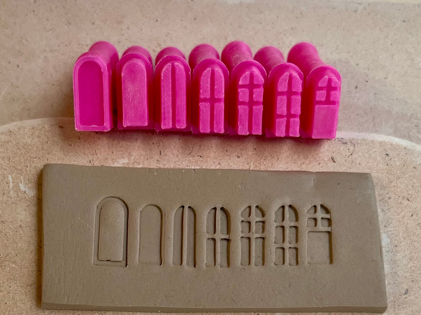 Doors stamp set for clay (15pcs)