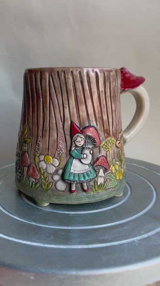 Rosa and Woodland Tree Bark Mug 470 ml / 16 oz