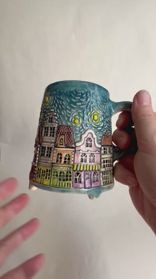 European town street 360 ml / 12 oz mug